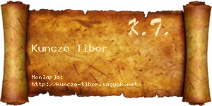 Kuncze Tibor névjegykártya